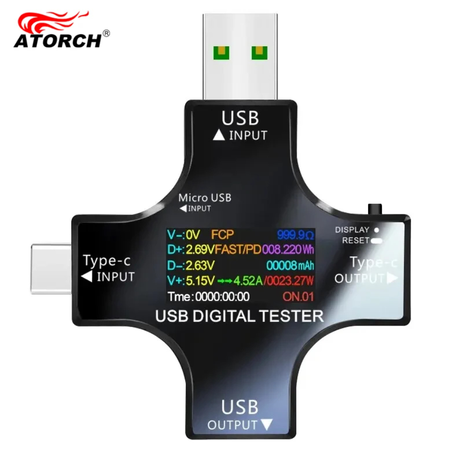Power Supply Tester - USB Tester DC Type-C PD Digital