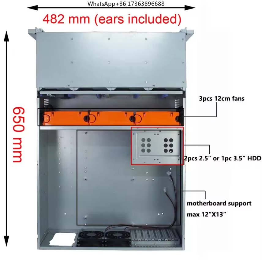 4U Rackmount Server Case 24 Ho - Server Power Supply 评论和价格